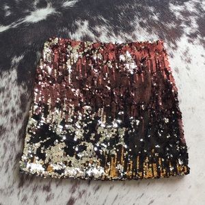 Ombré Sequin Mini Skirt Solemio